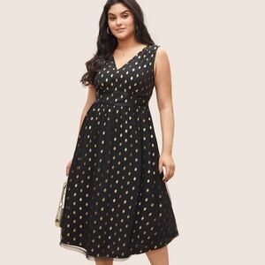 BloomChic Size M Glitter Polka Dot Pocket Patchwork Tank Dress us size 10